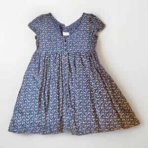 Denim & Supply Ralph Lauren Floral Babydoll Dress Navy Blue Cap Sleeve Medium